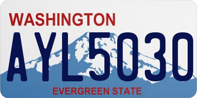 WA license plate AYL5030