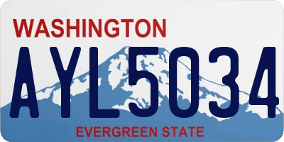 WA license plate AYL5034