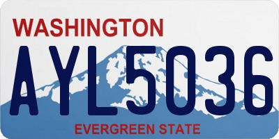 WA license plate AYL5036