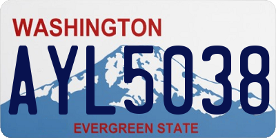 WA license plate AYL5038