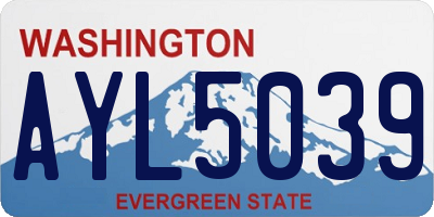 WA license plate AYL5039