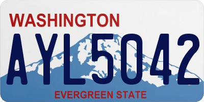 WA license plate AYL5042