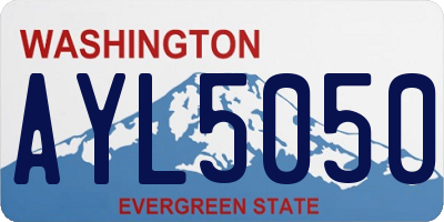 WA license plate AYL5050