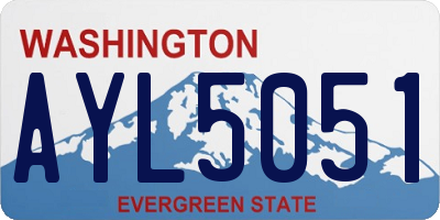 WA license plate AYL5051