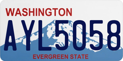 WA license plate AYL5058