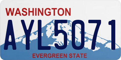 WA license plate AYL5071