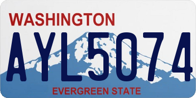 WA license plate AYL5074