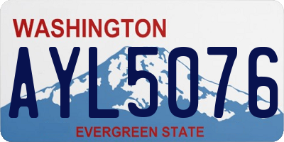 WA license plate AYL5076