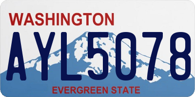WA license plate AYL5078