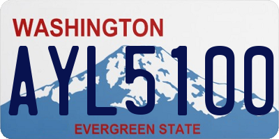 WA license plate AYL5100