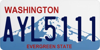 WA license plate AYL5111
