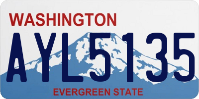 WA license plate AYL5135