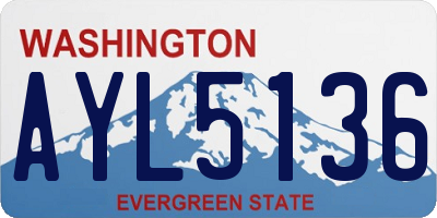 WA license plate AYL5136