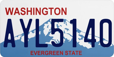 WA license plate AYL5140
