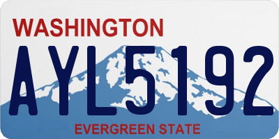 WA license plate AYL5192