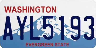 WA license plate AYL5193