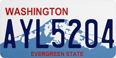 WA license plate AYL5204