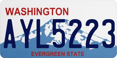 WA license plate AYL5223