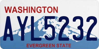 WA license plate AYL5232