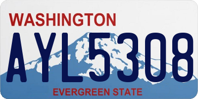 WA license plate AYL5308