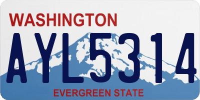 WA license plate AYL5314