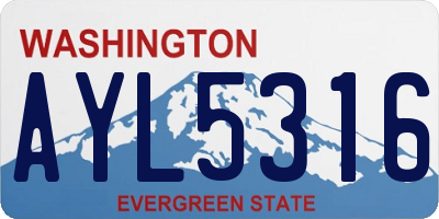 WA license plate AYL5316