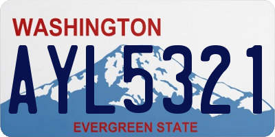 WA license plate AYL5321