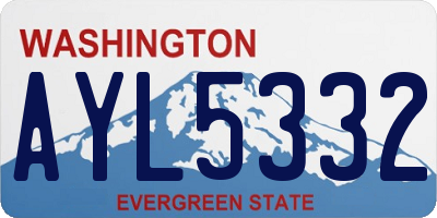 WA license plate AYL5332