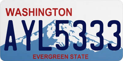WA license plate AYL5333
