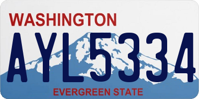 WA license plate AYL5334
