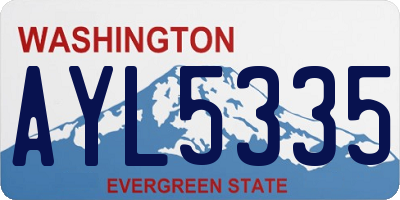 WA license plate AYL5335