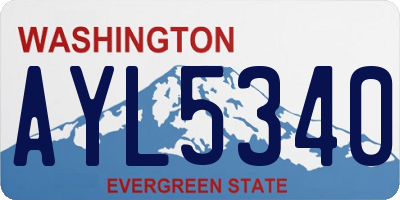 WA license plate AYL5340