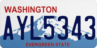 WA license plate AYL5343