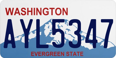 WA license plate AYL5347