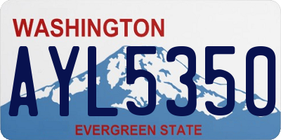 WA license plate AYL5350