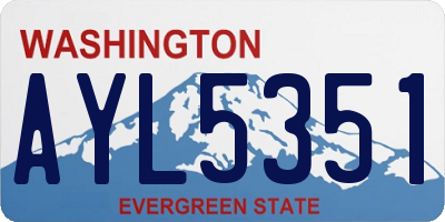 WA license plate AYL5351