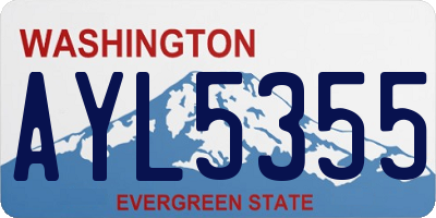 WA license plate AYL5355
