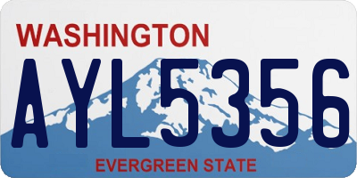 WA license plate AYL5356