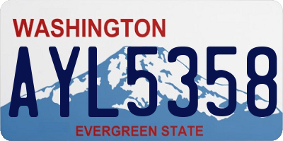 WA license plate AYL5358