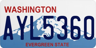 WA license plate AYL5360