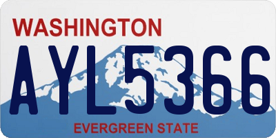 WA license plate AYL5366