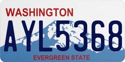 WA license plate AYL5368
