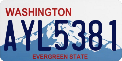 WA license plate AYL5381