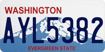 WA license plate AYL5382