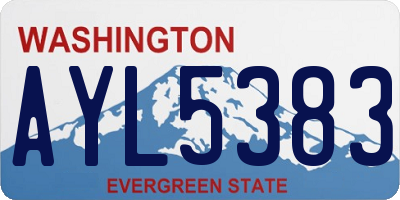 WA license plate AYL5383