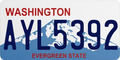 WA license plate AYL5392
