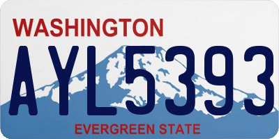 WA license plate AYL5393