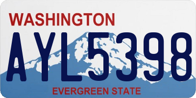 WA license plate AYL5398