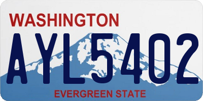 WA license plate AYL5402