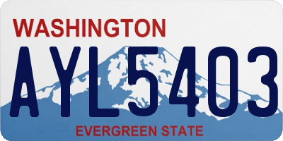 WA license plate AYL5403